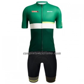 Completo Maglia + Pantaloncino con bretelle 2022 LA Vuelta Manica Corta Sierra Nevada Verde Bianco